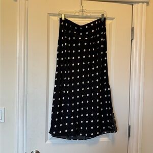 Madewell Black A-Line Skirt with Polka Dots
